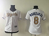Women Kansas City Royals #8 Mike Moustakas White 2015 World Series Champions Gold Program Cool Base Stitched MLB Jersey,baseball caps,new era cap wholesale,wholesale hats